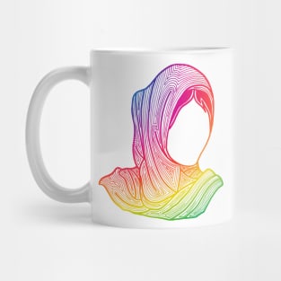 Rainbow hijab line design Mug